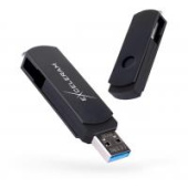 Диск USB Flash Exceleram 16 Gb, USB 3.1, пластик/метал, чорний, вушко для кріплення до брелка, поворотний ковпачок