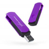 Диск USB Flash Exceleram Об'єм пам'яті - 32 Gb, інтерфейс - USB 2.0, матеріал корпусу - пластик/метал, фіолетовий, вушко для кріплення до брелка