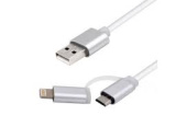 Кабель USB Vinga USBAMMICRO&Lightning-1.0 Вхід - USB 2.0, тип Вихід - micro USB, Lightning