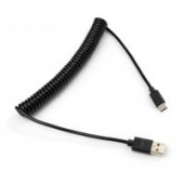 Кабель Vinga (VCPDCTCS1.8BK) USB 2.0 AM to Type-C 1.8m Spring black