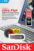 Диск USB Flash SanDisk 64GB USB 3.0 Flair R150MB/s