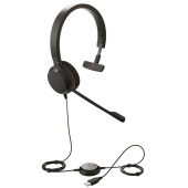 Гарнітура Jabra EVOLVE 20 MS Mono оголов'я; підключення через USB; регулювання на дроті