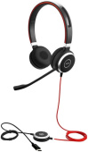 Гарнітура Jabra EVOLVE 40 MS Mono оголов'я; USB-адаптер з роз'ємом 3,5 мм jack інтегрований в блок