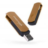 Диск USB Flash Exceleram Об'єм пам'яті - 32 Gb, інтерфейс - USB 2.0, матеріал корпусу - пластик/метал, коричневий, вушко для кріплення до брелка