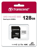 Карта пам'яті Transcend TS128GUSD300S-A 128GB microSDXC C10 UHS-I R95/W45MB/s + SD адаптер