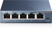 Комутатор TP-Link (TL-SG105) некерований 5-портовий 10/100/1000Base, авто MDI/MDI-X, сталевий корпус