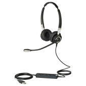 Гарнітура Jabra BIZ 2400 II Duo USB  MS BT, два динаміки, дротова, шумозаглушення 90%, металичне