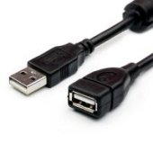 Кабель USB Atcom AM/AF 1.5м, USB 2.0, подовжувач, чорний, з ферритом